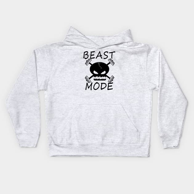 Beast Mode Skull Kids Hoodie by KatsMind